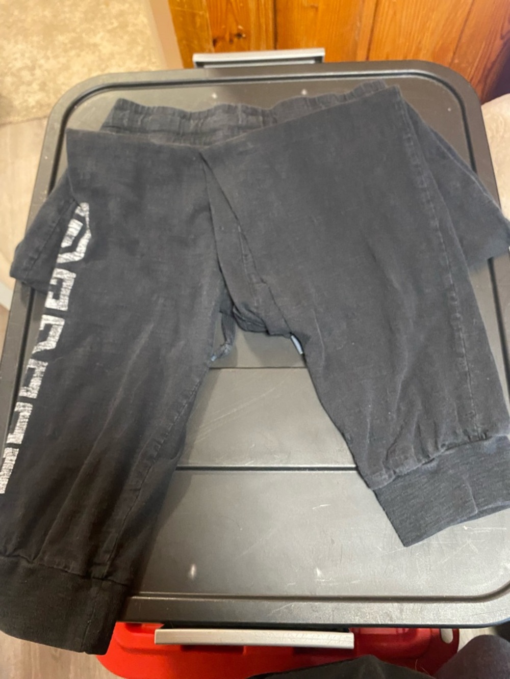 Women’s Black Jogger Sweatpants with Side Print